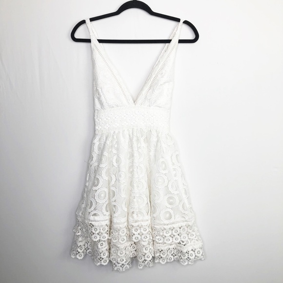 LOVERS &  friends Moon dance ivory lace mini dress - Picture 8 of 12